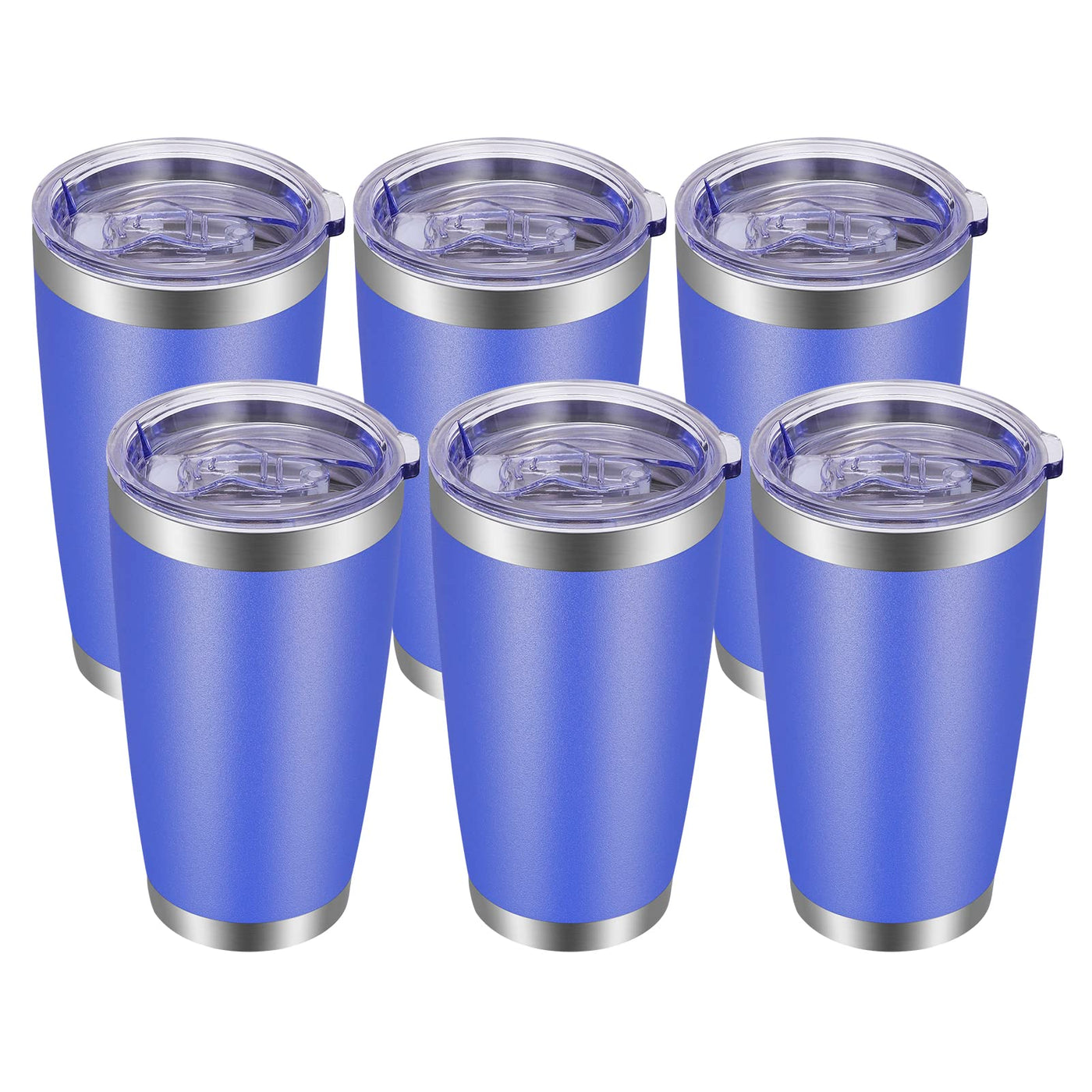 VEGOND 20oz Tumbler with Lid and Straw Stainless Steel Tumbler Cup Vacuum Insulated Double Wall Travel Coffee Mug Powder Coated Coffee Cup, Blue, 1 Pack