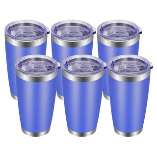 VEGOND 20oz Tumbler with Lid and Straw Stainless Steel Tumbler Cup Vacuum Insulated Double Wall Travel Coffee Mug Powder Coated Coffee Cup, Blue, 1 Pack