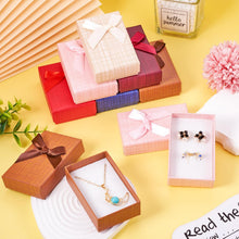 Craftdady 12 pcs Jewelry Gift Box Set Empty Packaging Cases with Bowknot Rectangle Cardboard Paper Jewelry Boxes with Lid for Necklaces Rings Earrings Pendants Displaying (BurlyWood)