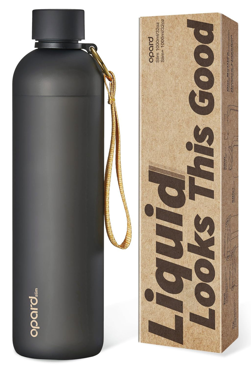 Opard Slim Water Bottle 27oz, Dishwasher Safe Plastic Water Bottle BPA-Free, Leakproof Screw Top, Cream White, Reusable for Travel School Sport Gym Hiking