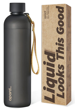 Opard Slim Water Bottle 27oz, Dishwasher Safe Plastic Water Bottle BPA-Free, Leakproof Screw Top, Cream White, Reusable for Travel School Sport Gym Hiking