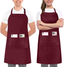 Utopia Kitchen 2 Pack Bib Apron, Adjustable with 2 Pockets, Water and Oil Resistant, Cooking Kitchen Chef Apron for Women Men