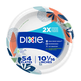 Dixie Medium Paper Plates, 8.5 Inch, 90 Count, 2X Stronger*, Microwave-Safe, Soak-Proof, Cut Resistant, Disposable Plates For Everyday Breakfast, Lunch, & Dinner Meals