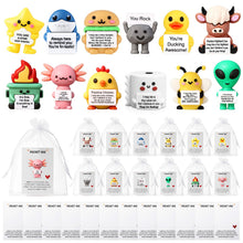 Gejoy 12 Pcs Pocket Hug Gift Set Tiny Rubber Figurines with Inspirational Message Organza Bags Glue Points Motivational Positive Gifts for Graduation Family Friends Colleagues Teachers(Stylish)