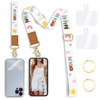 Yonlevres Flower Phone Lanyard Crossbody Strap, Floral Cell Phone Lanyards for around the Neck Wristlet Wrist Strap Adjustable for Keys Case Accessories Travel Essentials
