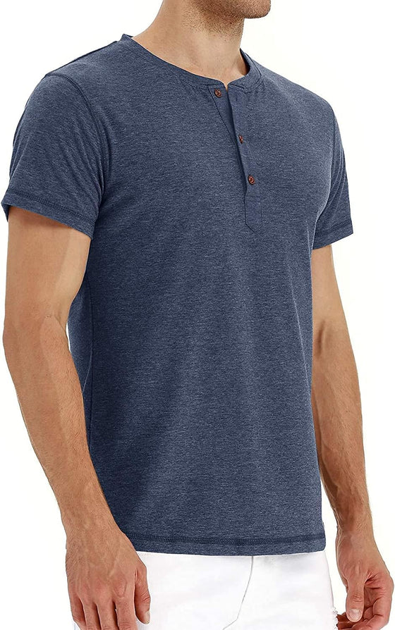 Sailwind Mens Henley Short Sleeve T-Shirt Cotton Casual Shirt - hover image
