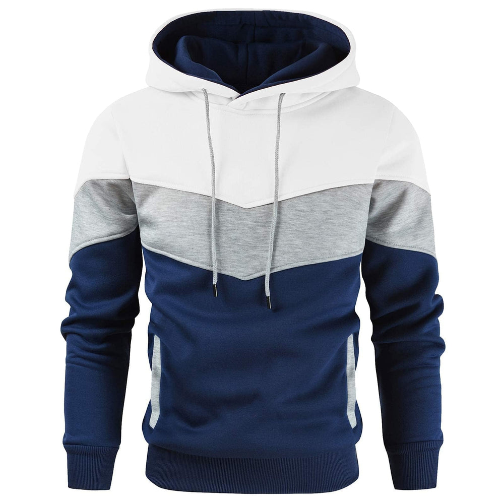 Gesean Men's Novelty Color Block Pullover Fleece Hoodie Long Sleeve Casual Sweatshirt with Pocket