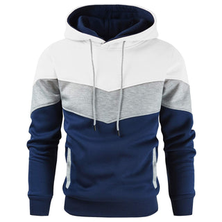 Gesean Men's Novelty Color Block Pullover Fleece Hoodie Long Sleeve Casual Sweatshirt with Pocket