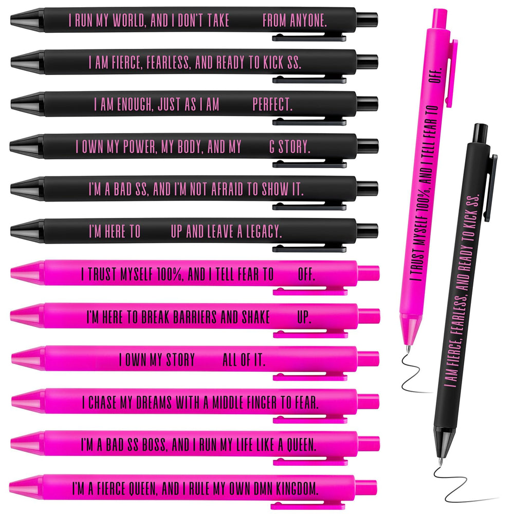 Funrous 48 Pcs Positive Affirmation Pens Bulk Retractable Motivational Ballpoint Pens Inspirational Gift for Staff Teacher Coworker Student Employee Appreciation School Office Home(Color 1)