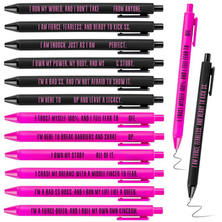 Funrous 48 Pcs Positive Affirmation Pens Bulk Retractable Motivational Ballpoint Pens Inspirational Gift for Staff Teacher Coworker Student Employee Appreciation School Office Home(Color 1)