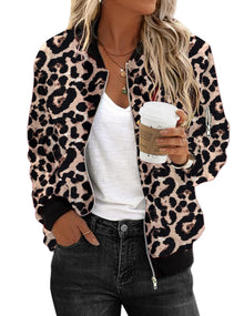 Zeagoo Women's Bomber Jacket Casual Coat Zip Up Spring Fall Clothes with Pockets S-XXL
