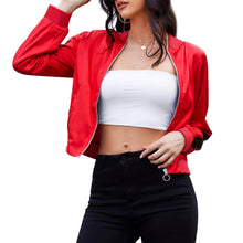 Zando Bomber Jacket Women 2025 - Lightweight Cropped Jacket Zip Up Casual Striped Women Jackets Trendy Outerwear with Pockets