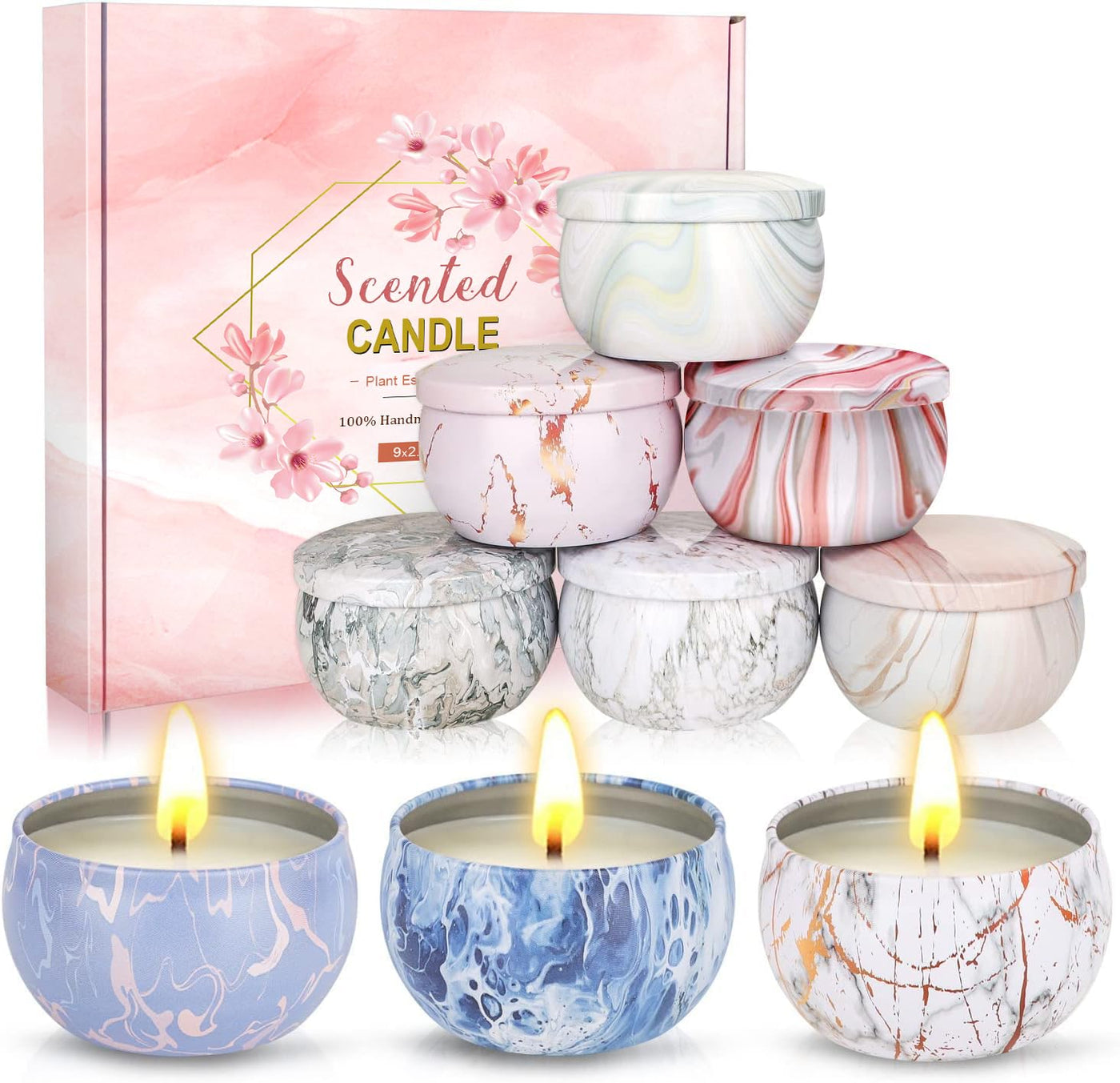 Christmas Scented Candles Gifts for Women, 12 Pack 2.5 oz Natural Soy Wax Aromatherapy Candles Gift Set for Home, Mother's Day,Christmas,Birthday,Valentine's Day