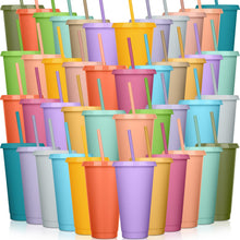Honeydak 15 Pack Tumbler with Straw and Lid Bulk Cups for Gifts Water Bottle Iced Coffee Travel Mug Cup Reusable Plastic Tumblers for Party Birthdays 24-27 oz (Solid Color)