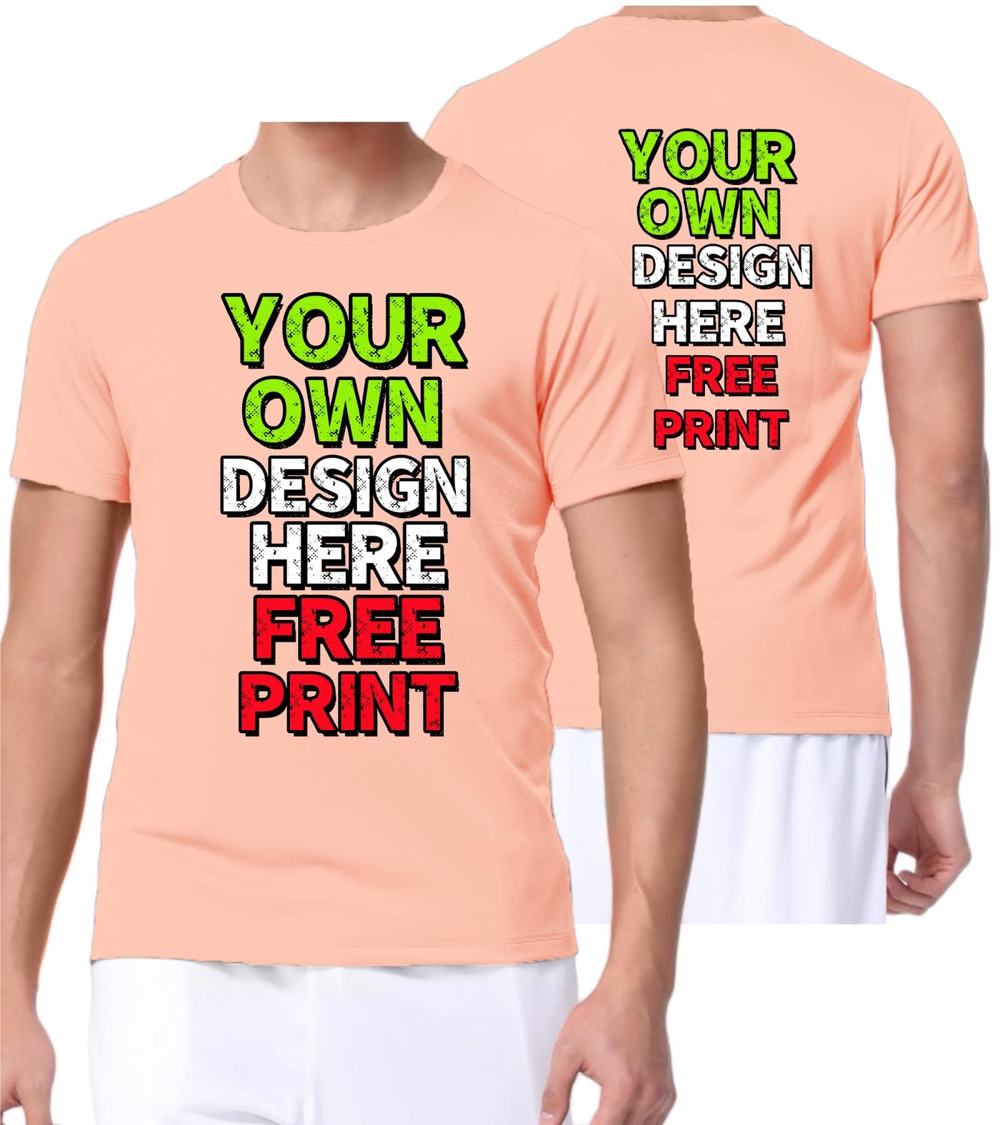 Custom T-Shirts for Men Women Design Your Own Shirt with Text Image Personalized Tee Printed Front/Back