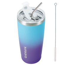 BJPKPK 30oz Stainless Steel Tumbler Color Block Insulated Tumblers Cup with Lid and Straw, Double Walled Travel Coffee Mug,Mint
