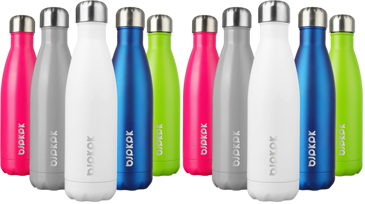 BJPKPK 17oz Insulated Water Bottles Stainless Steel Sports Water Bottles Keep Cold and Hot for Travel Dishwasher Safe,Olive Green