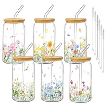 6Pcs Thank You Gifts Glass Cups with Lids and Straws 16oz Employee Appreciation Drinking Glasses Cups Thank You Iced Coffee Cup Tumbler Gifts for Employee Staff Coworkers Teachers Nurse
