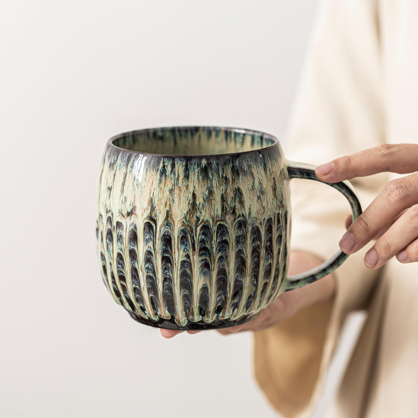 Large Ceramic Coffee Mug - 20oz Big Tea Cup, Red | Large Tea Mug, Microwave Safe, Dishwasher Safe