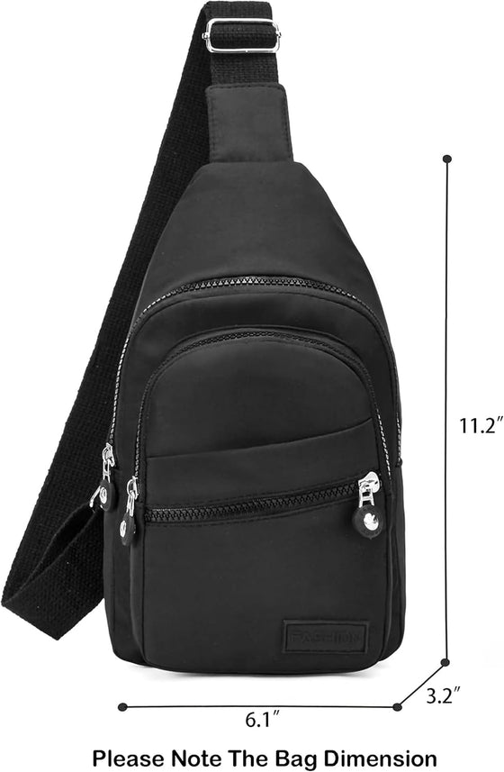 Banelu Small Sling Backpack Crossbody Bags for Women Men, Small Sling Bag Cross Body Bag Fanny Packs Crossbody Purses - Black - hover image