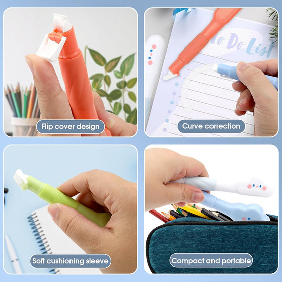 8-Pack Refillable Retractable Correction Tape, Smooth Instant Applicator Pen for Writing, Office & School Supplies, 1/5 Inch x 236 Inch,White Smooth Pull Out Cute Correction Tape for Office Supplies - hover image