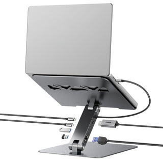 BENFEI Laptop Stand with USB C 7in1 Docking Station,HDMI 4K@60Hz,1*SD 1*Micro SD,100W Power Delivery,10Gbps 1*USB C 3.2 and 2*USB A 3.2 Compatible with MacBook Pro/Air, iPad Pro, XPS, Thinkpad