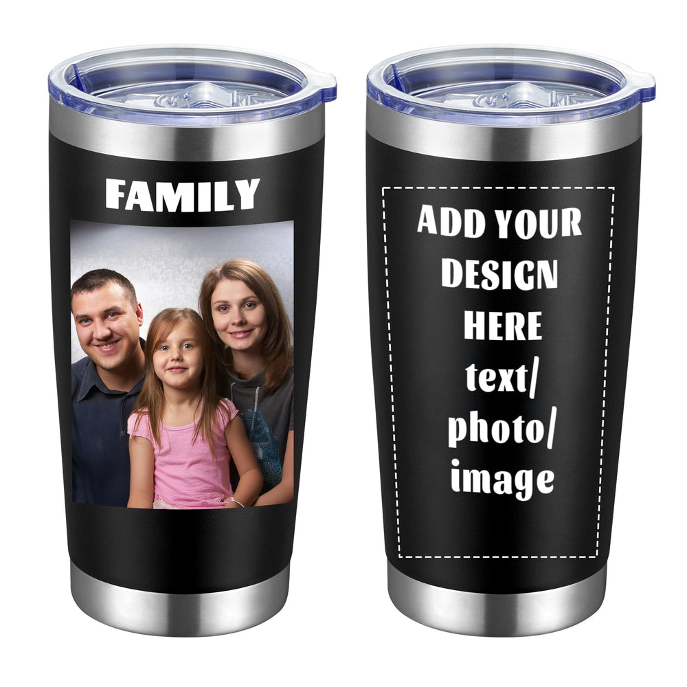 MEWAY Personalized Custom 12oz Wine Tumbler with Lid, Insulated Double Wall Vacuum Travel Tumbler Gifts with Text Photo Logo (Blue, 1pack)