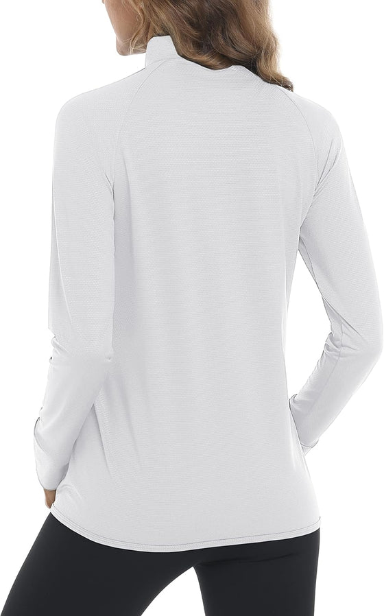 MAGCOMSEN Women's UPF 50+ Lightweight Athletic Jacket Sun Protection Full Zip Long Sleeve Shirts Hiking Outdoor Pockets - hover image