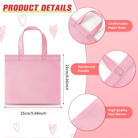 Sunnymove 18 Pcs Pastel Gift Bags Bulk with Handles, Small Non Woven Reusable Party Favor Bags, Treat Goodie Totes for Birthday, Baby Shower, Wedding, Bridal Shower, Graduation Supply - hover image