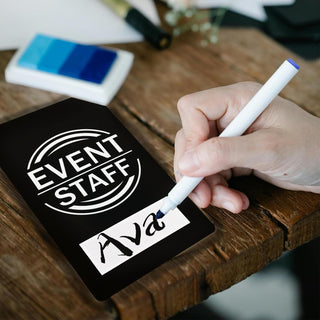 25 PVC Event Staff Lanyards,Staff Pass,PVC Cards Black Lanyard and writable Staff Cards with Club Event,Party Event,Organizer Conference,Concert,Office Supplies