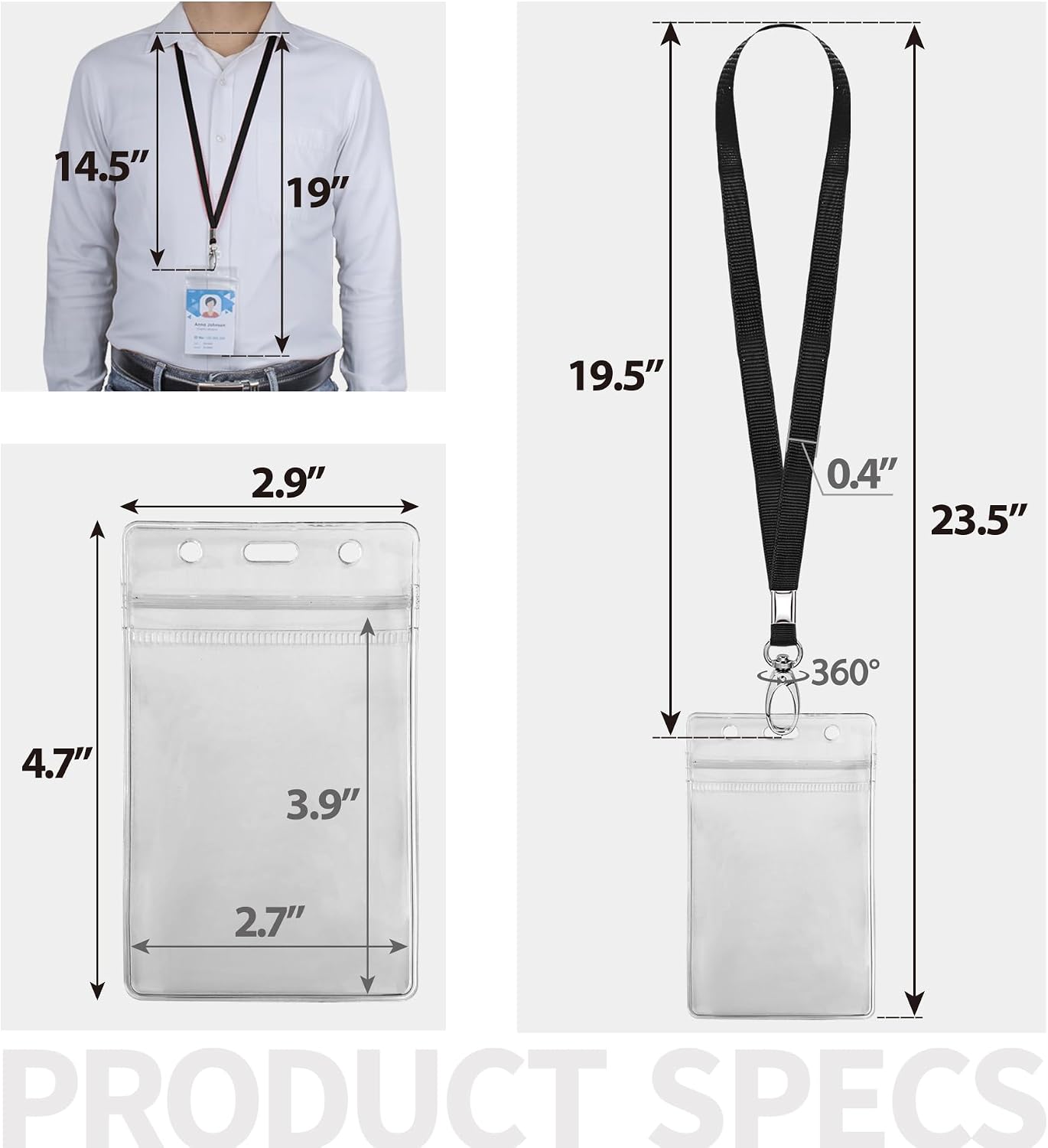 20 Pack Cruise Lanyards with Waterproof ID Card Holder, Clear Cruise Ship Card Holder with Lanyard, Carnival Cruise Lanyard for Ship Cards, Vertical Badge Holder, 5 Colors