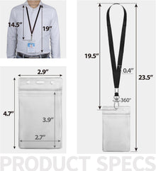 20 Pack Cruise Lanyards with Waterproof ID Card Holder, Clear Cruise Ship Card Holder with Lanyard, Carnival Cruise Lanyard for Ship Cards, Vertical Badge Holder, 5 Colors