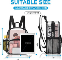 Busiuw Clear Backpack for Stadium Events Stadium Approved Clear Backpack 12x12x6 with Front Pocket for Concert Sport Fashion Women Backpack Events Work Travel