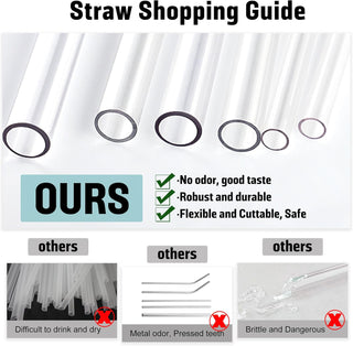PROOCI 10-Pack 12" Replacement Straws for Stanley & Yeti 30oz-40oz Cup Tumbler, Food Grade Tritan Plastic Reusable Straws with Cleaning Brush, Clear Long Straw for Drinking Smoothie, Cocktails, Juice