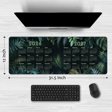 2026-2027 Two-Year Calendar Desk Pad, Large Waterproof Mouse Pad with Stitched Edges Non-Slip Rubber Base, Multi-Functional Desk Mat for Office Home Gaming Business
