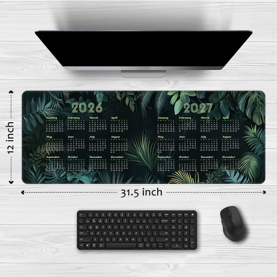 2026-2027 Two-Year Calendar Desk Pad, Large Waterproof Mouse Pad with Stitched Edges Non-Slip Rubber Base, Multi-Functional Desk Mat for Office Home Gaming Business - hover image