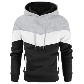Gesean Men's Novelty Color Block Pullover Fleece Hoodie Long Sleeve Casual Sweatshirt with Pocket