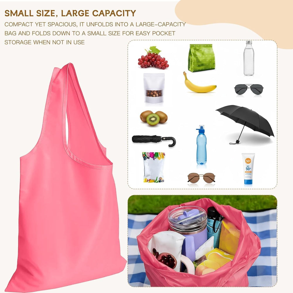 2 Pack Foldable Shopping Bag, Waterproof Reusable Grocery Tote Bag Holder,Nylon(Green A)