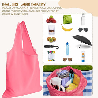 2 Pack Foldable Shopping Bag, Waterproof Reusable Grocery Tote Bag Holder,Nylon(Green A)