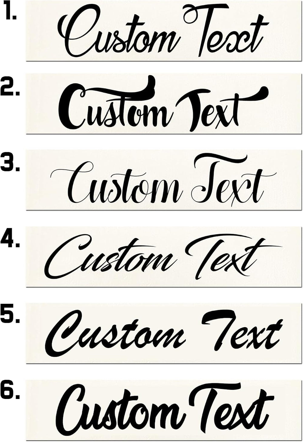 Custom Personalized Text Lettering Vinyl Decal Label Window Sign Sticker | Script Italics Handwritten Cursive