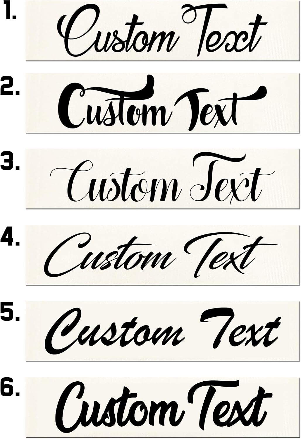 Custom Personalized Text Lettering Vinyl Decal Label Window Sign Sticker | Script Italics Handwritten Cursive