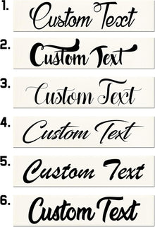 Custom Personalized Text Lettering Vinyl Decal Label Window Sign Sticker | Script Italics Handwritten Cursive