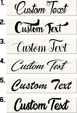 Custom Personalized Text Lettering Vinyl Decal Label Window Sign Sticker | Script Italics Handwritten Cursive