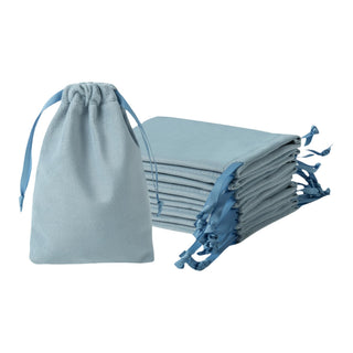 QIANF 12pcs Navy Velvet Drawstring Bags 3x4 inches Small Velvet Cloth Gift Bags Jewelry Pouches for Storage Wedding Party Favor Christmas