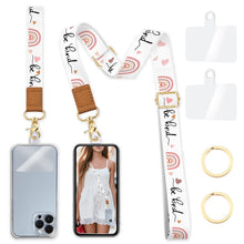 Yonlevres Flower Phone Lanyard Crossbody Strap, Floral Cell Phone Lanyards for around the Neck Wristlet Wrist Strap Adjustable for Keys Case Accessories Travel Essentials