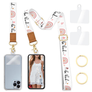 Yonlevres Flower Phone Lanyard Crossbody Strap, Floral Cell Phone Lanyards for around the Neck Wristlet Wrist Strap Adjustable for Keys Case Accessories Travel Essentials