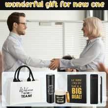 Thenshop 6 Pcs Welcome to the Team Gift Set, New Employee Welcome Gifts Including Tote Bag, Notebook, Pen, Scented Candle, Tumbler, and Pen Cover for Men Women New Employees, Coworkers(Black)