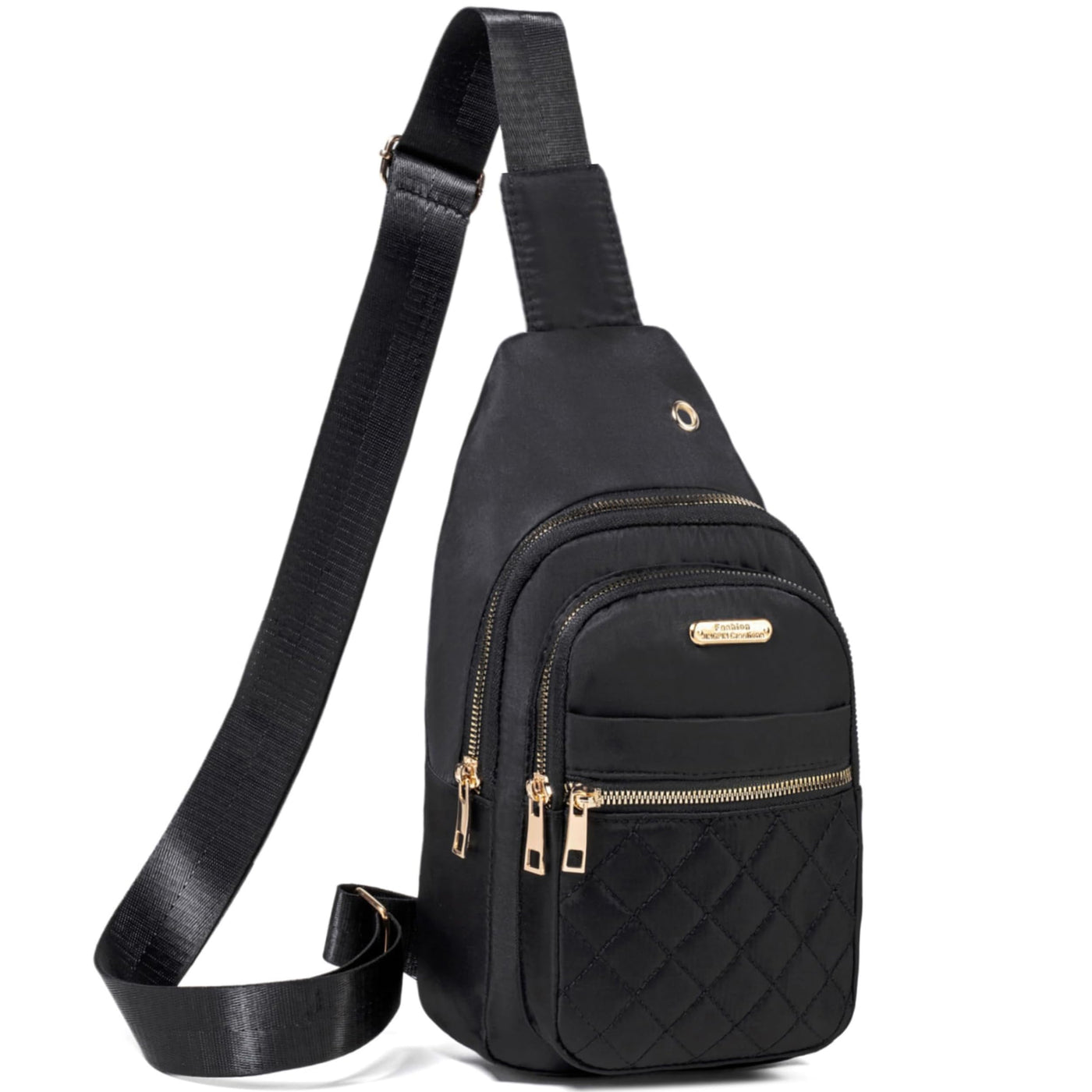 Banelu Small Sling Backpack Crossbody Bags for Women Men, Small Sling Bag Cross Body Bag Fanny Packs Crossbody Purses - Black