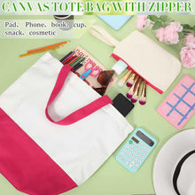 Sanwuta 24 Pcs Canvas Tote Bags Bulk 18.5" Cotton Cosmetic Bags Reusable Shopping Tote with Handles