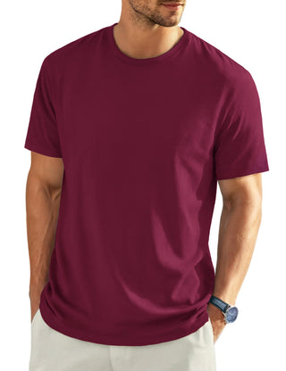 EKLENTSON Men's Cotton Crewneck T-Shirts Short Sleeve Plain Tee Moisture Wicking Casual Tshirts Solid Color
